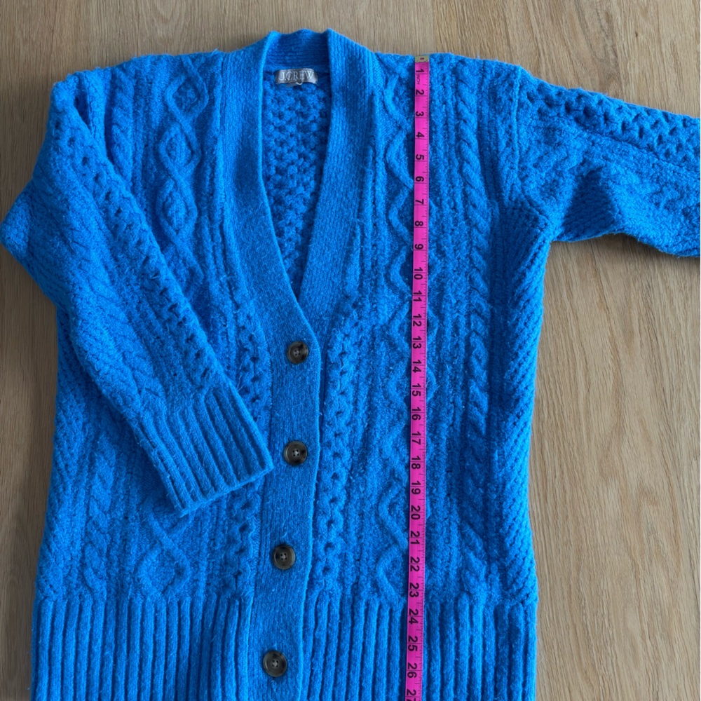 J. Crew Bright Blue Wool Long Cardigan